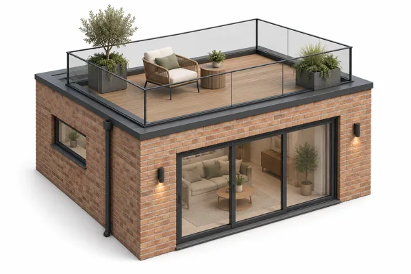 Dakterras — illustratief bouwmodel