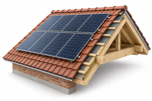 Zonnepanelen — illustratief bouwmodel